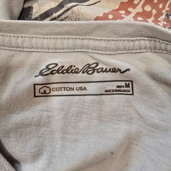 Eddie Bauer Shirt Mens Medium American Fish Graphic Short Sleeve Trout - Picture 4 of 8